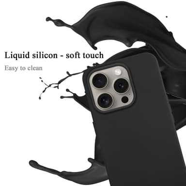 iPhone 16 PRO MAX silikondeksel Case Cover (Svart)