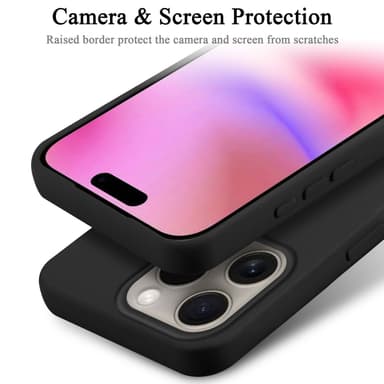 iPhone 16 PRO MAX silikondeksel Case Cover (Svart)