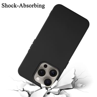iPhone 16 PRO MAX silikondeksel Case Cover (Svart)