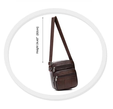 Crossbody-veske i ekte skinn Sort