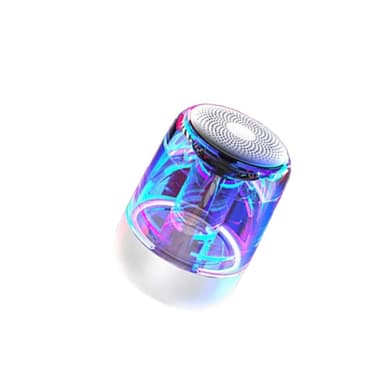 Bærbar Bluetooth 5.3-høyttaler med LED-lys – gjennomsiktig design, trådløs lydopplevelse Hvit