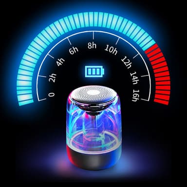 Bærbar Bluetooth 5.3-høyttaler med LED-lys – gjennomsiktig design, trådløs lydopplevelse Sort