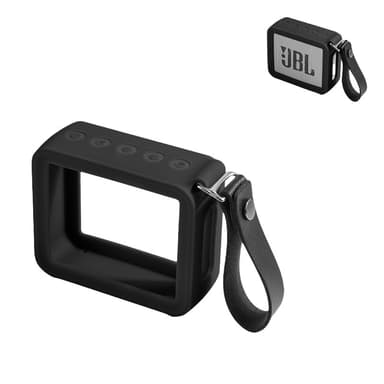 Silikonbeskyttelsesveske med håndstropp for JBL GO2 Sort