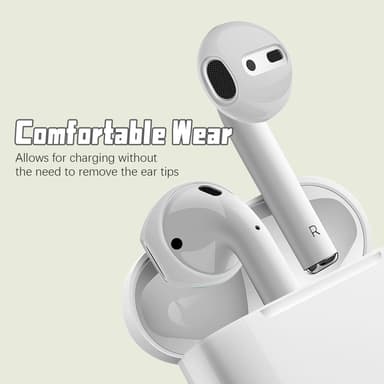 Ørebeskyttere i silikon for AirPods 1/2 generasjon Hvit