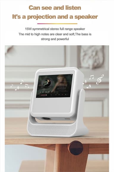 NÖRDIC Smart Touch Screen Projektor for Hjemmekino og Presentasjoner