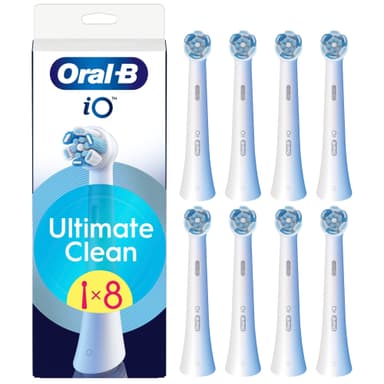 Oral-B iO Ultimate Clean ekstra tannbørstehoder 778435 8 stk. (hvit)