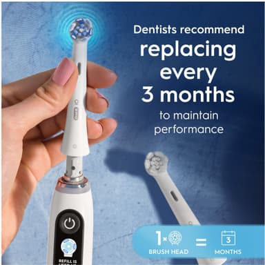 Oral-B iO Ultimate Clean ekstra tannbørstehoder 195546 6 stk. (hvit)