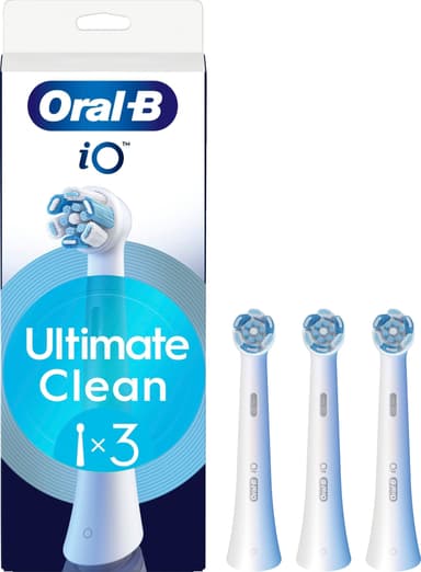 Oral-B iO Ultimate Clean ekstra tannbørstehoder 373470 3 stk. (hvit)