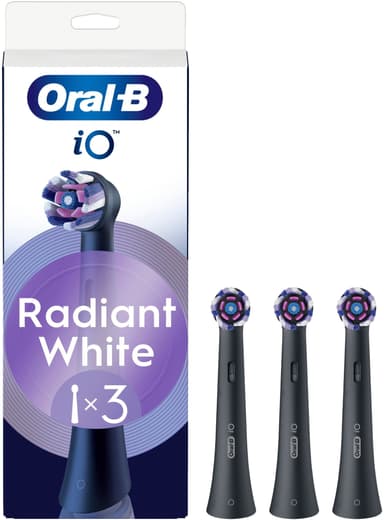 Oral-B iO Radiant White ekstra tannbørstehoder 457118 3 stk. (sort)