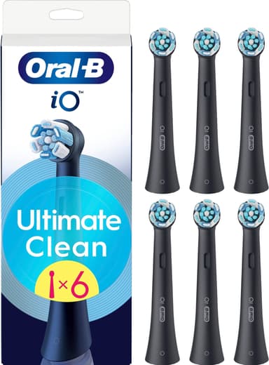 Oral-B iO Ultimate Clean ekstra tannbørstehoder 195522 6 stk. (sort)