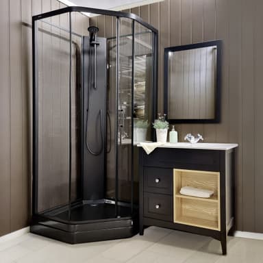 Dusjkabinett Elsa Black - 90 x 90 x 205 cm