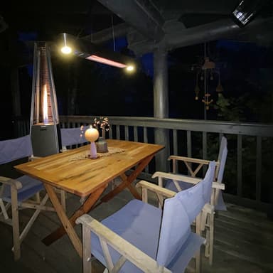 Terrassevarmer takhengt, elektrisk, sort