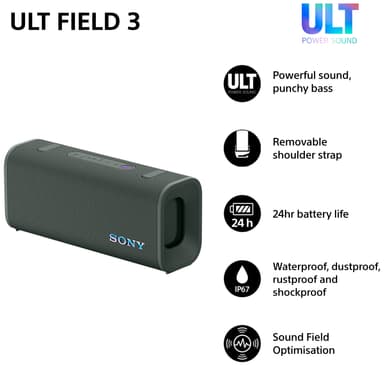 Sony ULT Field 3 bærbar høyttaler (skogsgrå)