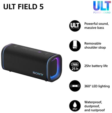 Sony ULT Field 5 bærbar høyttaler (sort)
