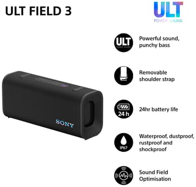 Sony ULT Field 3 bærbar høyttaler (sort)