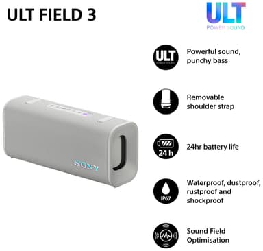 Sony ULT Field 3 bærbar høyttaler (hvit)