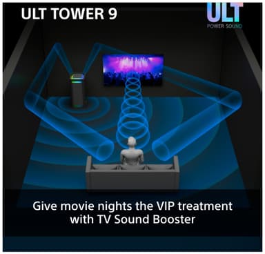 Sony ULT Tower 9 bærbar festhøyttaler (sort)