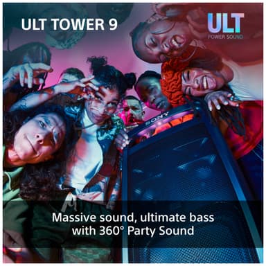 Sony ULT Tower 9 bærbar festhøyttaler (sort)
