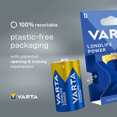 Varta Longlife Power D batteri (2-pk)