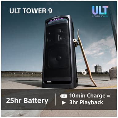 Sony ULT Tower 9 bærbar festhøyttaler (sort)