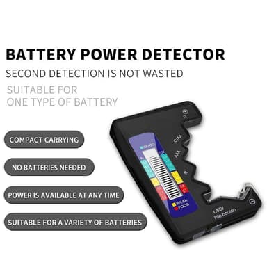 Universell batteritester for C/AAA/D/N/9V/6F22/1.55V