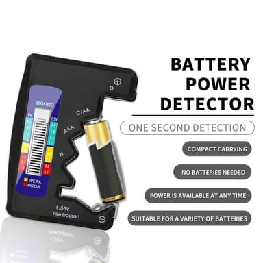 Universell batteritester for C/AAA/D/N/9V/6F22/1.55V