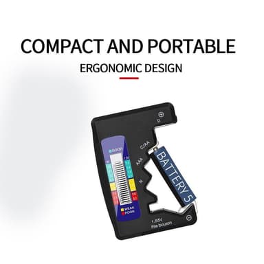 Universell batteritester for C/AAA/D/N/9V/6F22/1.55V