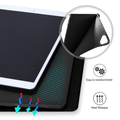 Apple iPad 10.2 2019/2020/2021 Slim Fit Trifoldbart Deksel - Svart