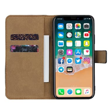 iPhone 11 Lommebok-deksel/deksel Lær - Svart