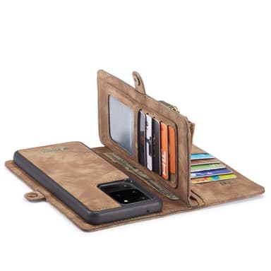 CASEME Samsung Galaxy S20 Ultra Retro Lær Lommebok-deksel -Brun