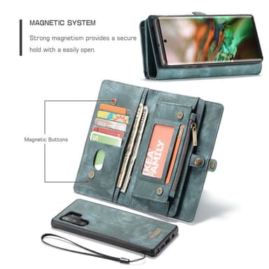 CASEME Samsung Galaxy Note 10 Plus Retro Lommebok-deksel - Blå