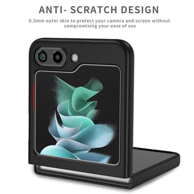 Til Samsung Galaxy Z Flip5 5G Dekseldeksel Ring Bilfeste - Svart