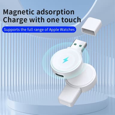 Trådløs hurtiglader magnetisk til Apple Watch Series 1-8 USB-A