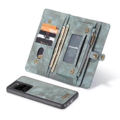 CASEME Samsung Galaxy S20 Ultra Retro Lær Lommebok-deksel - Blå