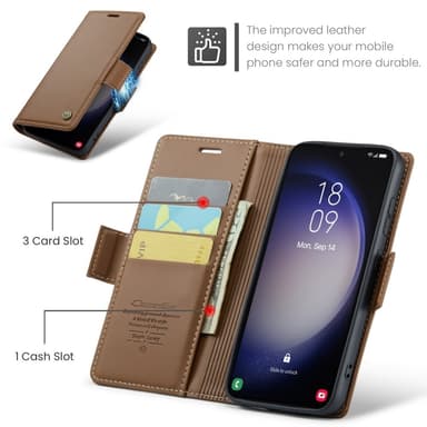 CASEME Lommebok-deksel Samsung Galaxy S24 - Brun