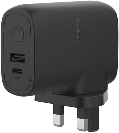 Belkin BoostCharge 25W hybrid vegglader + 5000mAh powerbank (sort)