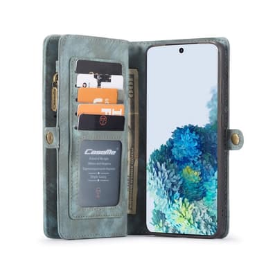 CASEME Samsung Galaxy S20 Ultra Retro Lær Lommebok-deksel - Blå