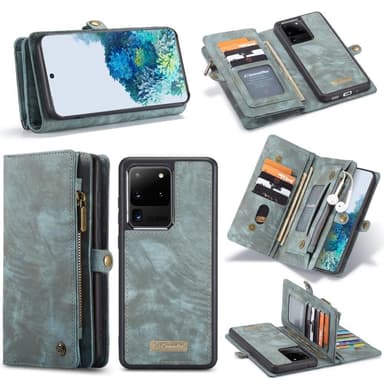 CASEME Samsung Galaxy S20 Ultra Retro Lær Lommebok-deksel - Blå