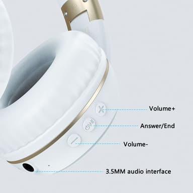 Bluetooth 5.0 trådløse hodetelefoner Over-Ear sammenleggbare sportshodetelefoner – Svart