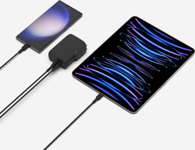 Belkin BoostCharge 25W hybrid vegglader + 5000mAh powerbank (sort)