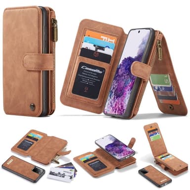 CASEME Samsung Galaxy S20 Plus Retro Lær Lommebok-deksel - Brun