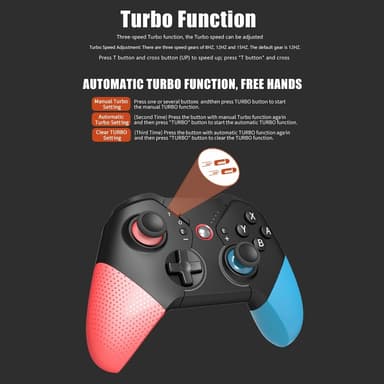 Kompatibel med Nintendo Switch trådløs spillkontroller vibrasjonsdesign - blå+rød