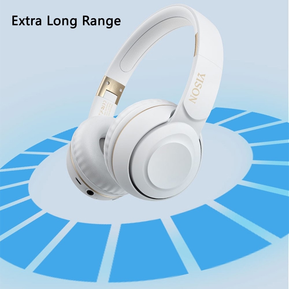 Bluetooth 5.0 trådløse hodetelefoner Over-Ear sammenleggbare sportshodetelefoner – Svart