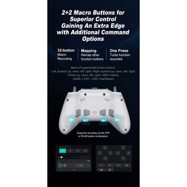 Bluetooth trådløs spillkontroller med mottaker kompatibel med Steam PC Android iOS Nintendo Switch - Rosa