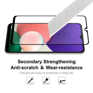 Samsung Galaxy A22 5G HAT PRINCE Helhetlig Herdet glass Svart