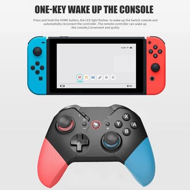 Kompatibel med Nintendo Switch trådløs spillkontroller vibrasjonsdesign - blå+rød