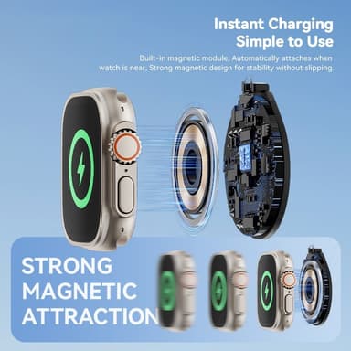 ESSAGER For A Watch USB-kabel Magnetisk ABS Vanndråpeformet trådløs lader