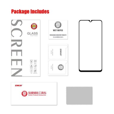 Samsung Galaxy A22 5G HAT PRINCE Helhetlig Herdet glass Svart