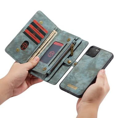 CASEME iPhone 11 Pro Max Retro Split Lommebok-deksel I Lær - Blå