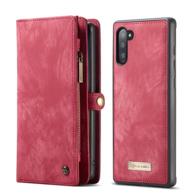 CASEME Samsung Galaxy Note 10 Retro Lær Lommebok-deksel - Rød